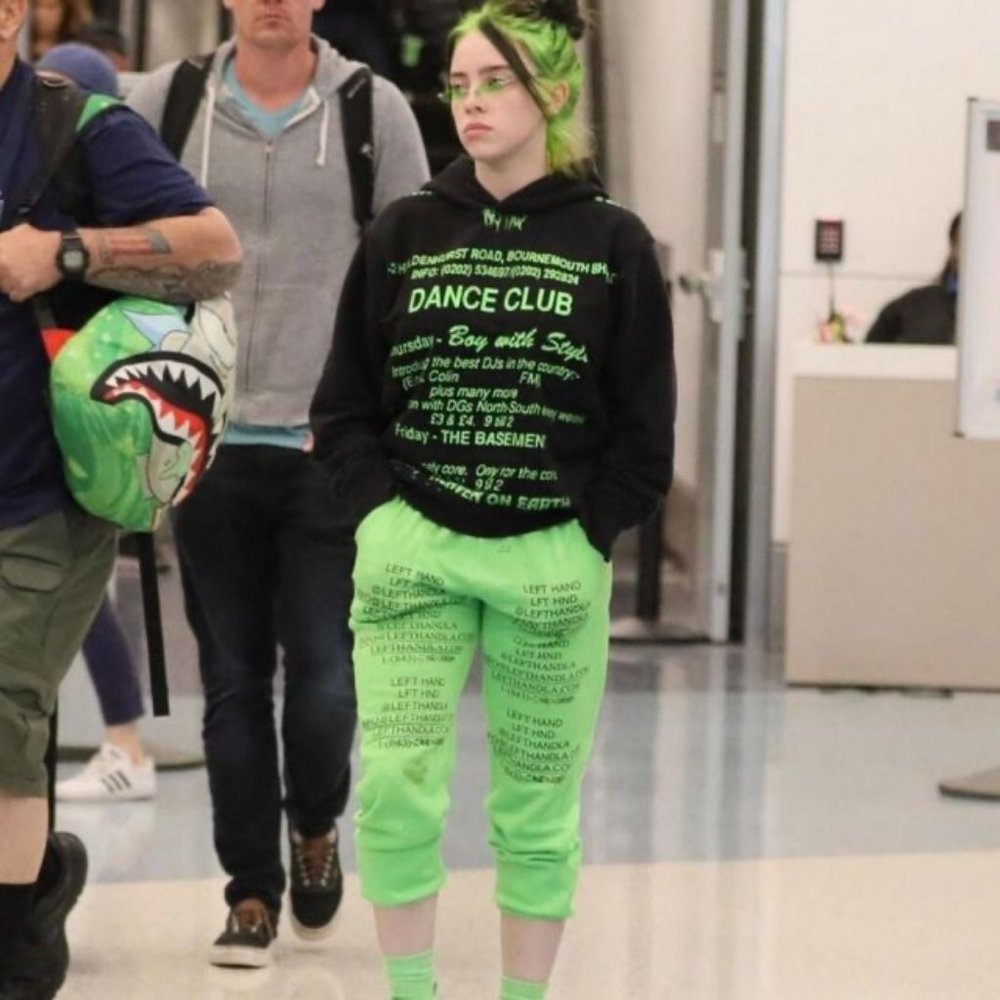 MISBHV Dance Club Green Black Streetwear Hoodie as seen on Billie Eilish